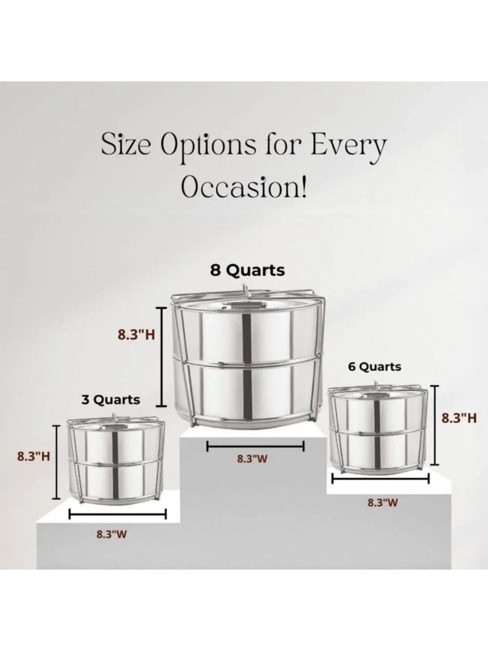 Stackable Stainless Steel Insert Pans for Instant Pot - 6QT+ Pressure Cooker